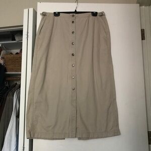 Vintage Lauren Ralph Lauren chino Maxi skirt 14W 14 women’s plus size tan khaki